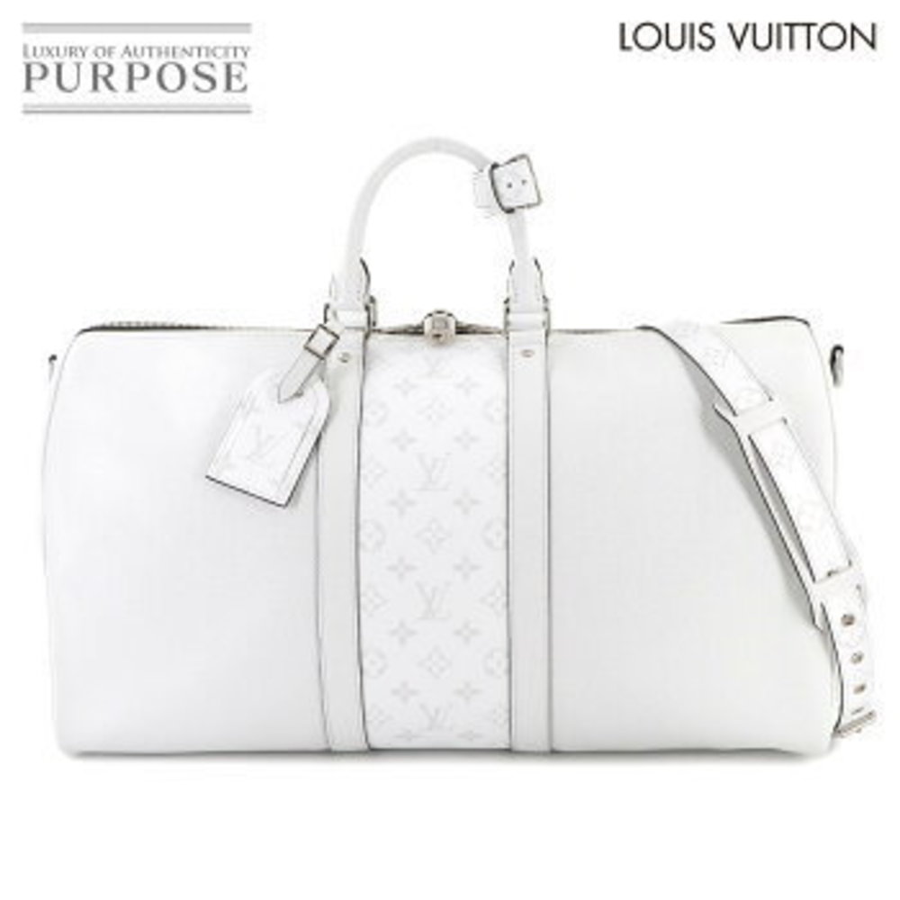 Louis Vuitton Taiga Rama Keepall Bandouliere Shoulder Bag White